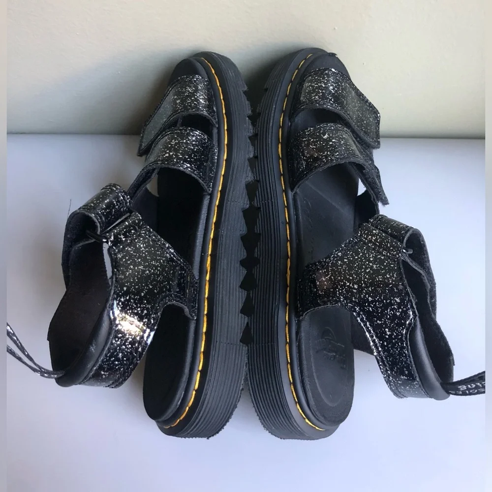 Dr. Martens JUNIOR KLAIRE GLITTER SANDALS Size: US 3 EUR 34